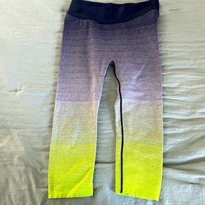 black to neon ombré, bcg leggings,size L